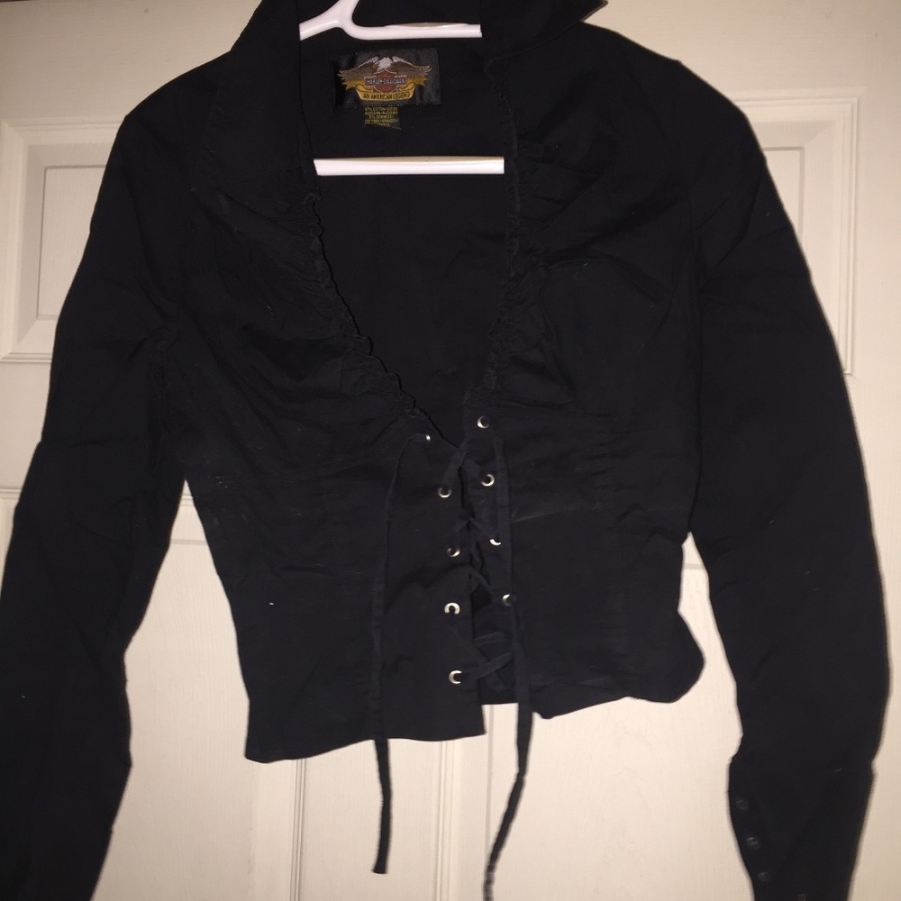 Ladies Harley Davidson Lace Up Top